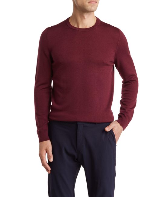 Nordstrom Red Crewneck Merino Wool Sweater for men