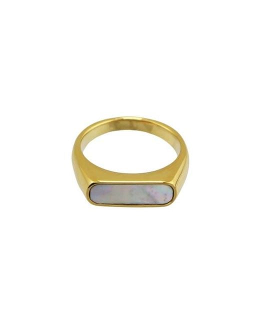 Rebel Blue Gender Inclusive Mother-Of-Pearl Ring