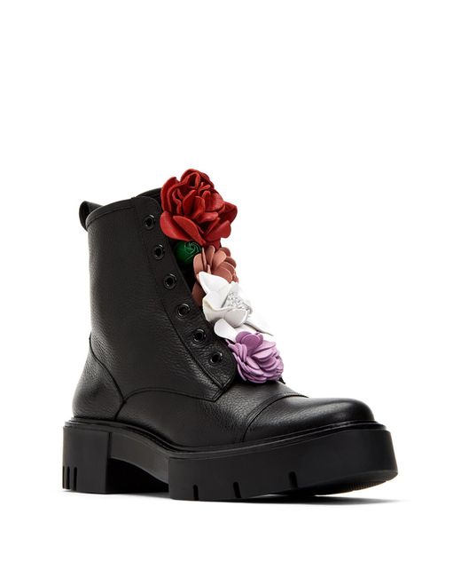 Katy Perry Black The Bliss Flower Combat Boot