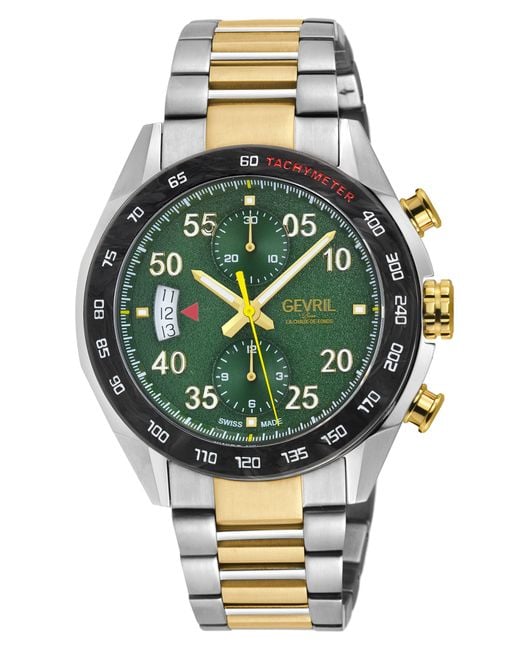 Gevril Gray Ascari Chronograph Quartz Bracelet Watch for men