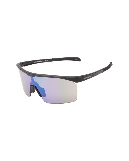 Vince Camuto Blue Semi Rimless Shield Sunglasses for men
