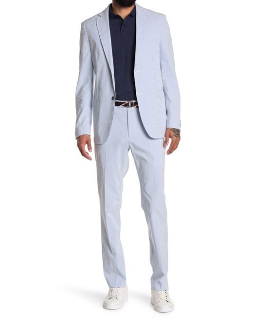 usund skrivestil Massage Tommy Hilfiger Washable Seersucker Suit in Blue for Men | Lyst