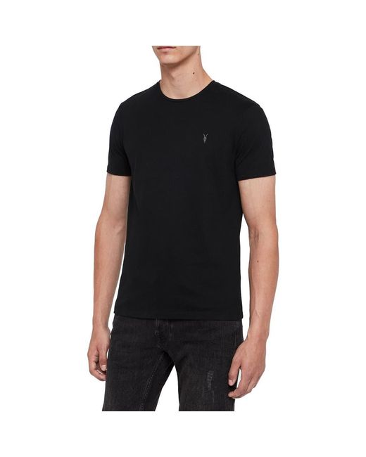 AllSaints Black Brace Tonic Slim Fit Cotton T-shirt for men