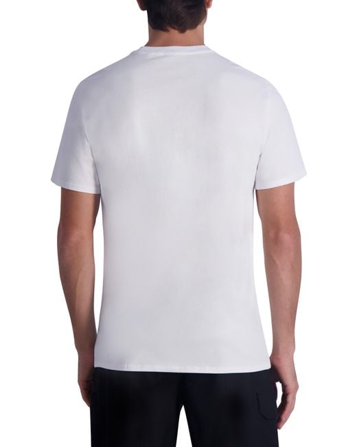 Karl Lagerfeld White Square Logo Graphic Print T-shirt for men