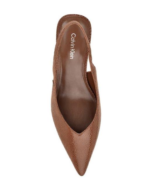Calvin Klein Brown Chellie Pointed Toe Slingback Pump