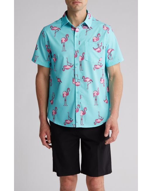 Hurley Blue Flamingo Stretch Woven Shirt for men