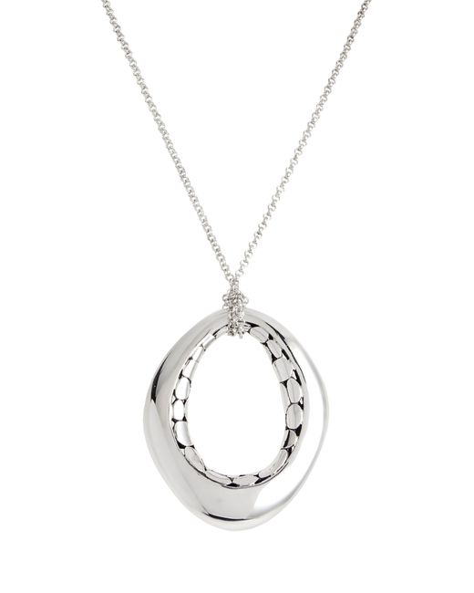 John Hardy Metallic Kali Sterling Silver Dotted Hoop Pendant Necklace