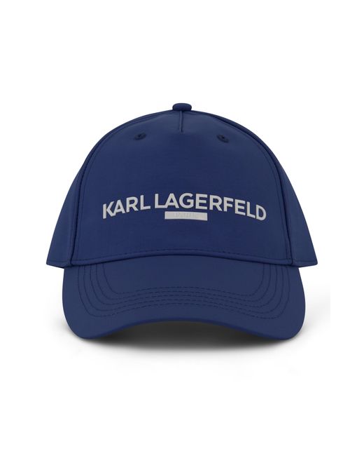 Karl Lagerfeld Blue Logo Ripstop Baseball Cap for men