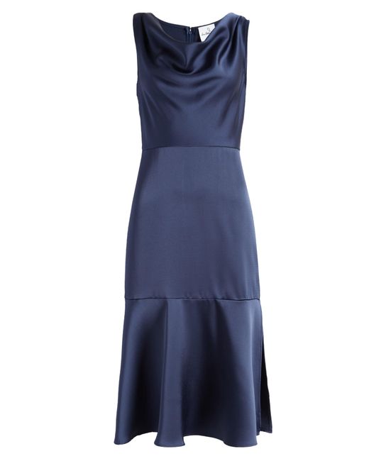 Sam Edelman Blue Drape Neck Cocktail Dress