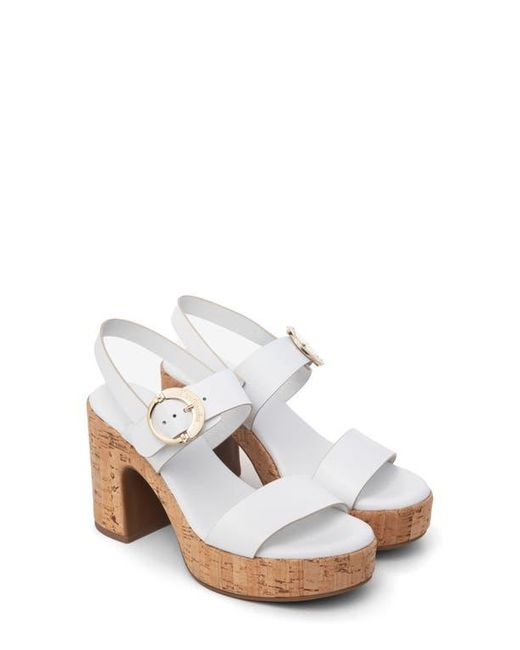 Nero Giardini White Slingback Platform Sandal