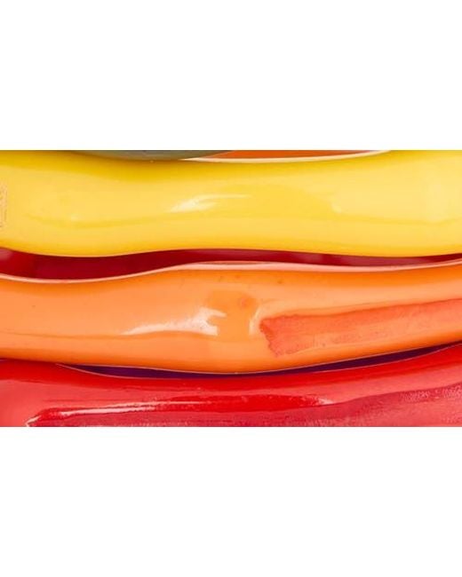 Kenneth Jay Lane Pink Set Of 6 Bamboo Shaped Resin Bangle Bracelets