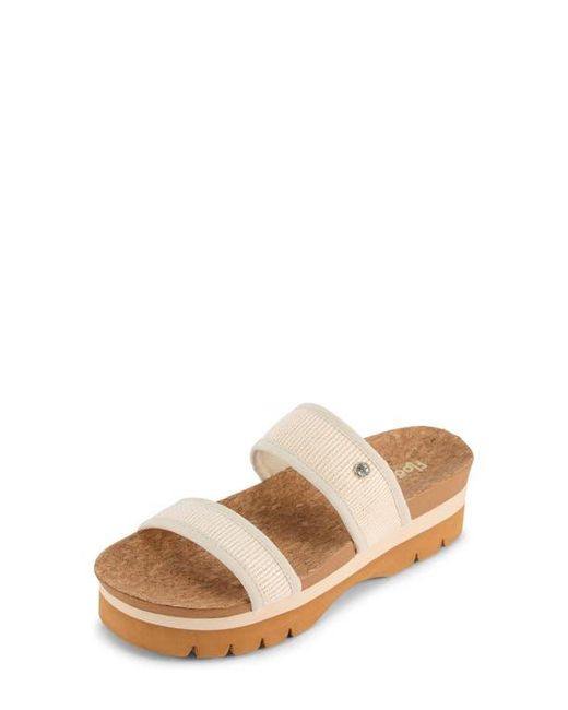 FLOOPI Natural Knit Platform Slide Sandal