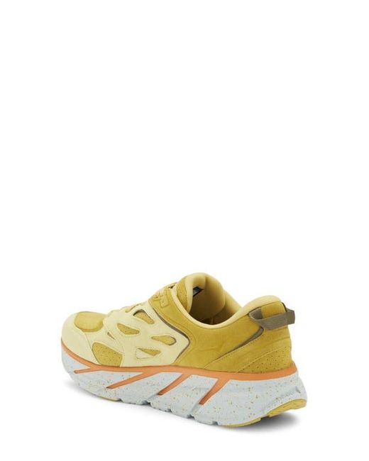 Hoka One One Yellow Gender Inclusive Clifton L Suede Sneaker