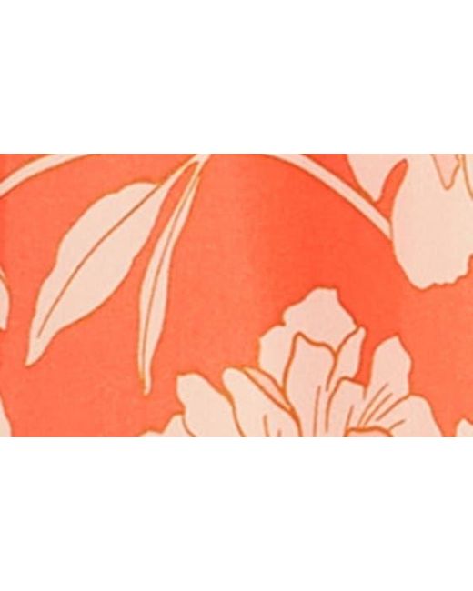 Vince Camuto Orange Floral Twist Waist Maxi Dress
