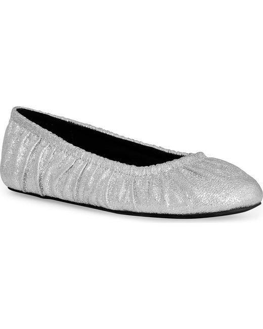 Rebecca Minkoff White Ruched Ballet Flat