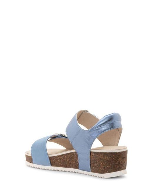 Ara Blue Nova Slingback Platform Wedge Sandal