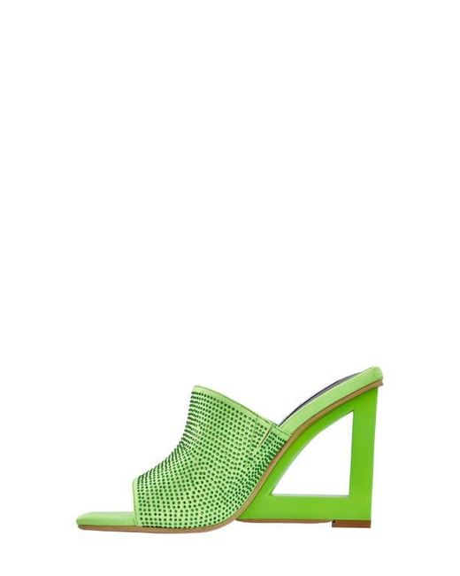 Lady Couture Green Rhinestone Wedge Slide Sandal