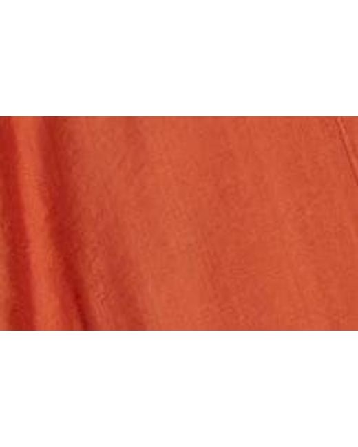 Rachel Roy Orange Long Sleeve Faux Wrap High-low Top