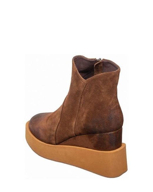 Antelope Brown Suede Platform Wedge Boot