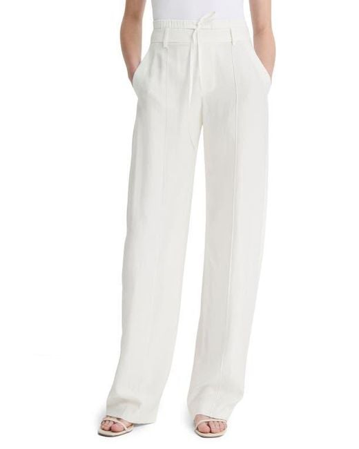 Vince White Double Waist Drawstring Pants