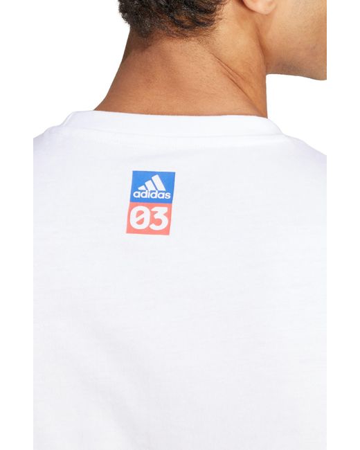 Adidas White Americana Graphic T-shirt for men