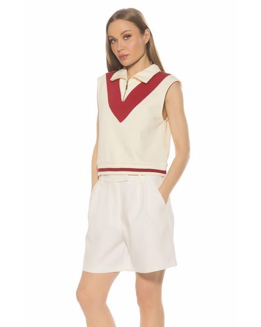 Alexia Admor White Denise Collared Top
