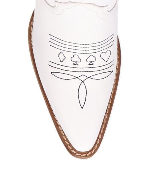 Dingo White Molly Leather Harness Boot