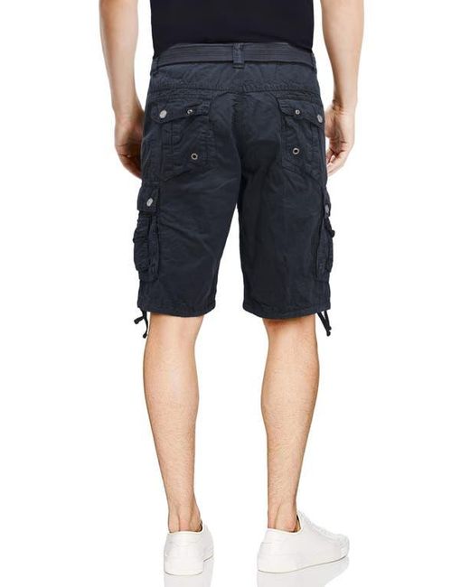 Xray Jeans Blue Belted Camo Cargo Shorts for men