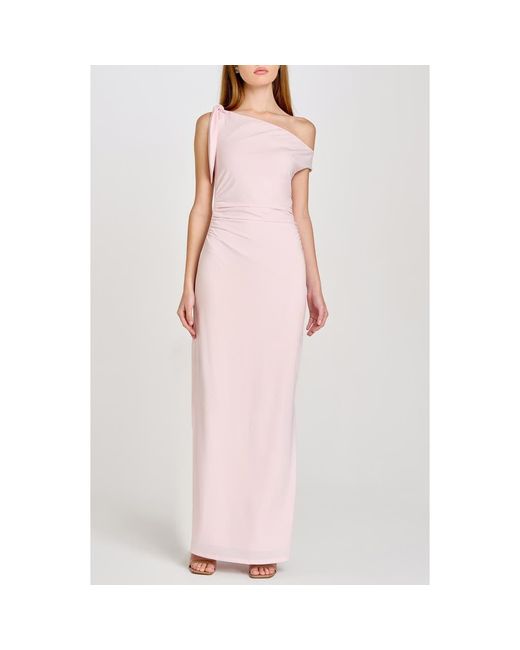 strapless open back dress Kenzie Pink One Shoulder Smoke Print Ruched Dress main image 0