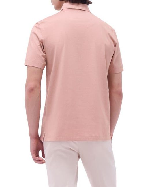 Bugatchi Pink Vincent Ooohcotton Double Knit Solid Polo for men