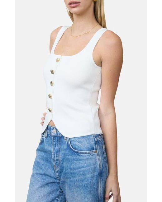 Blu Pepper White Buttoned Sweater Tank