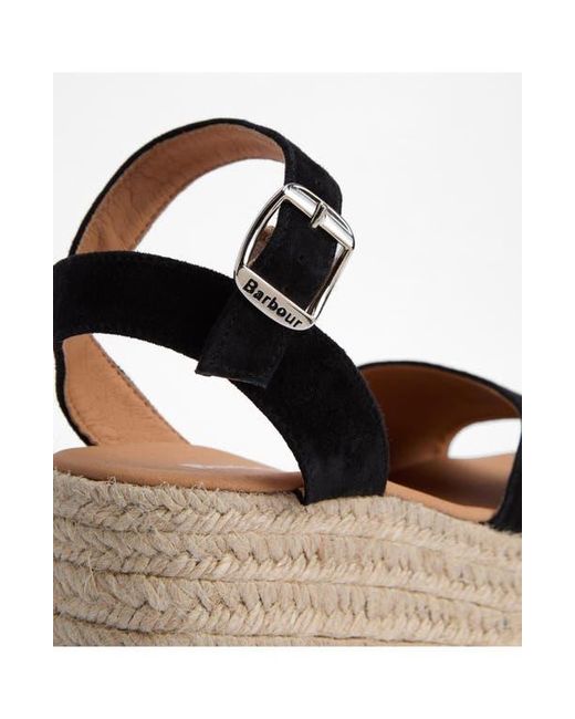 Barbour White Espadrille Platform Sandal