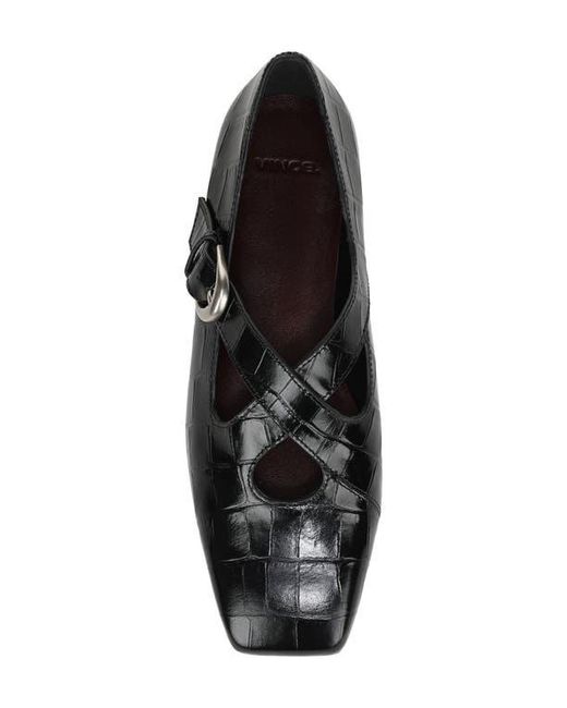 Vince Black Cici Cross Strap Flat