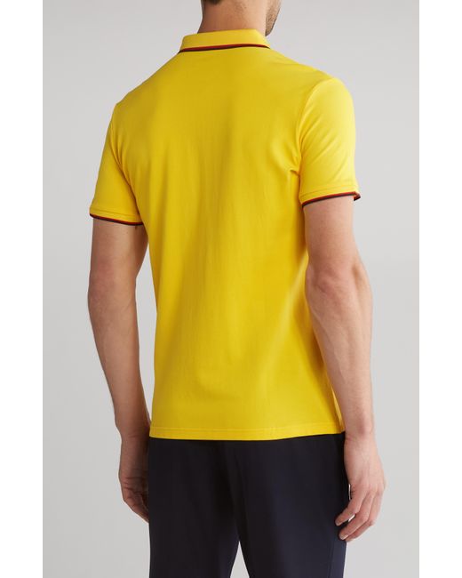 T.R. Premium Yellow Tipped Short Sleeve Knit Polo for men