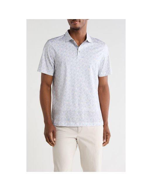 Bugatchi White Cotton Knit Polo for men