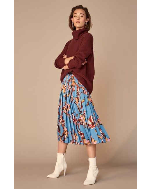 Halogen® Blue Oversized Turtleneck Tunic Sweater