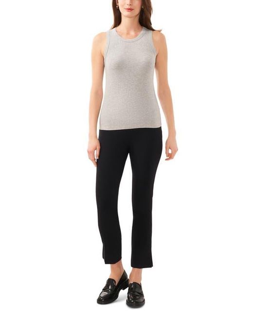Halogen® Gray Fitted Ribbed Tank Top