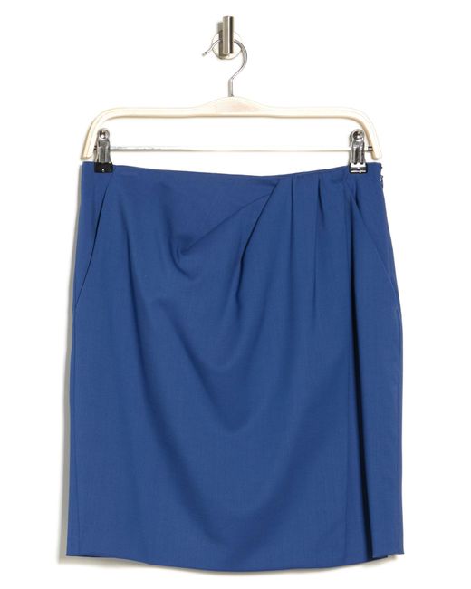 Theory Blue Wool Blend Pencil Skirt