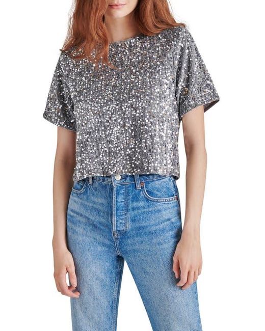 Steve Madden Blue Cressa Sequin T-Shirt