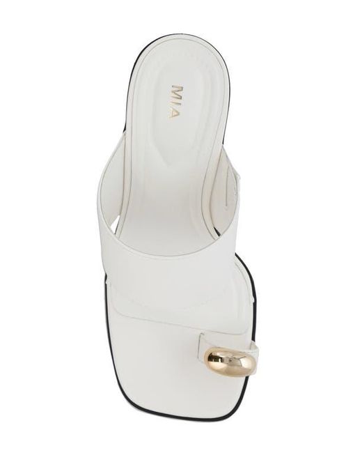 MIA White Fawn Toe Loop Sandal