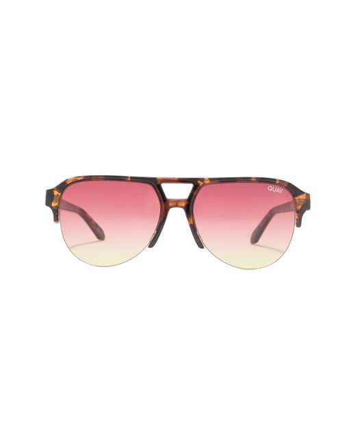 Quay Pink 49mm Into It Aviator Sunglasses In Tortoise /coral At Nordstrom Rack