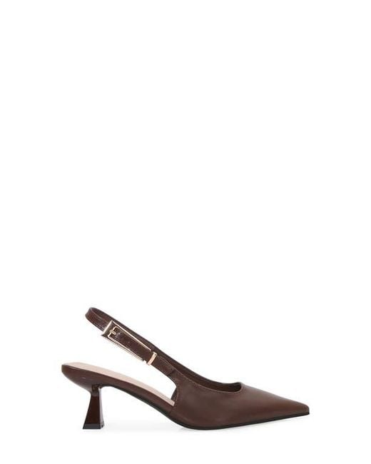 BERNESS Brown Cassandra Slingback Kitten Heel Pump