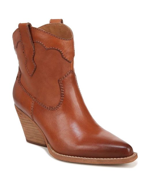 Zodiac Brown Pointed Toe Western Leather Boots