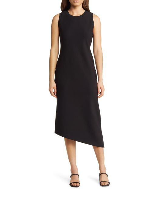 Nordstrom Black Asymmetric Hem Sleeveless Dress