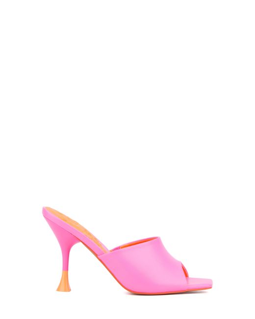 Olivia Miller Pink Unspoken Flare Heel Sandal