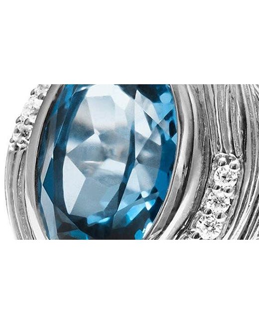 Judith Ripka Santorini London Blue Topaz & Diamond Oval Ring