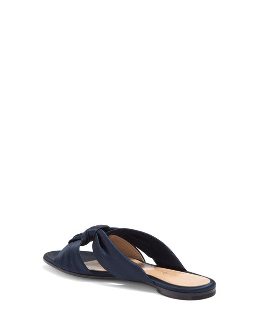 Gianvito Rossi Blue Knotted Satin Mule