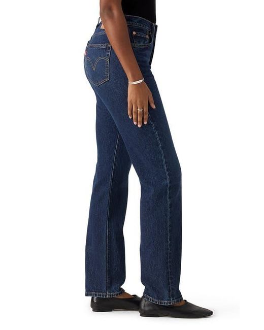 Levi's Blue 501 Curve High Waist Straight Leg Jeans