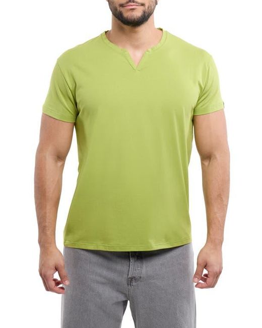 Xray Jeans Yellow Split Neck T-Shirt for men