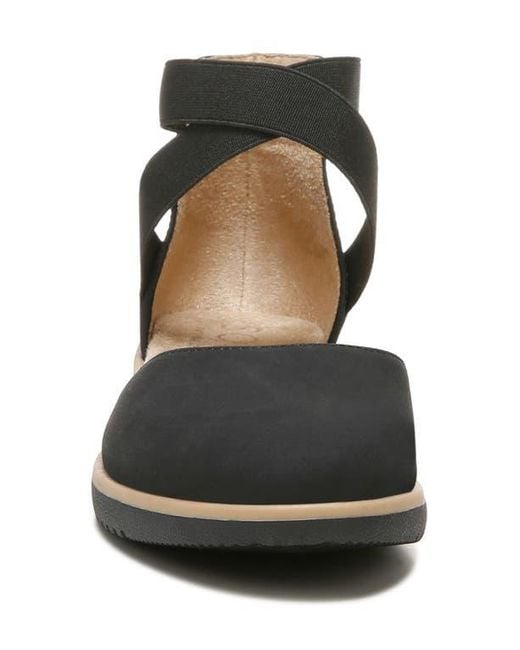 Naturalizer Black D'Orsay Wedge Flats with Ankle Tie